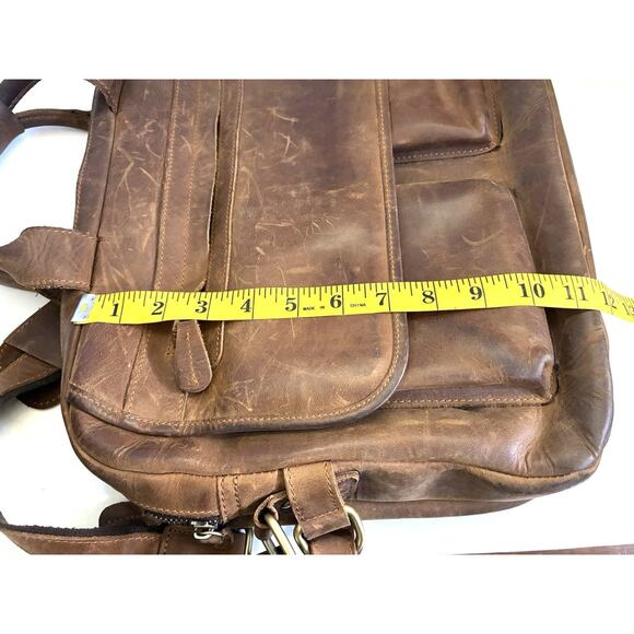 Jack&Chris Brown Leather Laptop Messenger/Briefcase – Men’s Business Travel - Picture 8 of 10